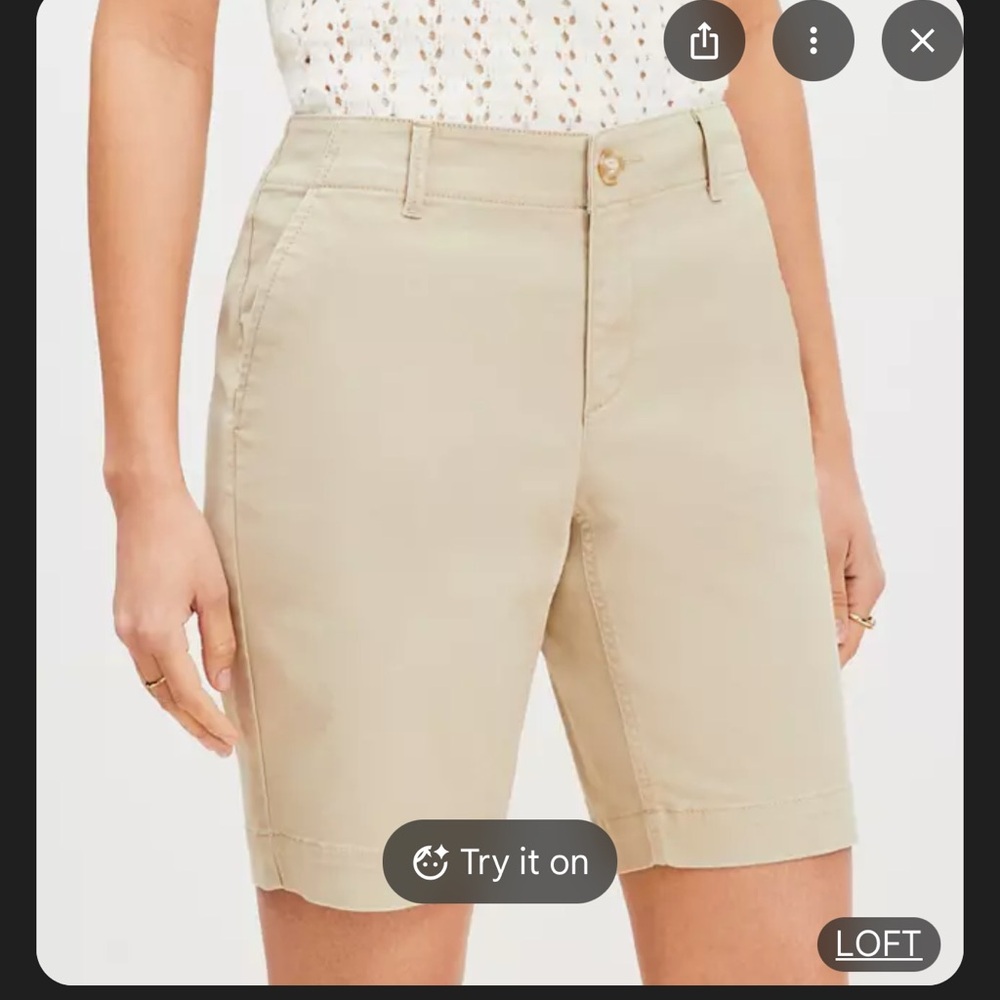 Ann Taylor Loft Women's Chino Shorts- 2 Pairs - Tan and Black - Size 12